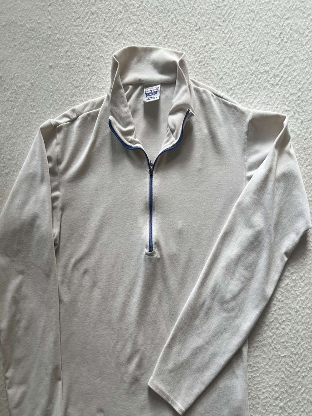 Patagonia Mens Vintage 90's Stretch Capilene White 1/4 Zip base Layer Size S